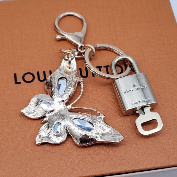 Authentic Louis Vuitton Gold Lock & Box w/ Unbranded Butterfly Bagcharm - Picture 3 of 6